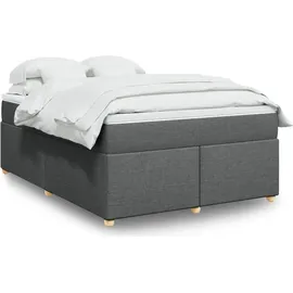 vidaXL Boxspringbett 140 x 200 cm Dunkelgrau