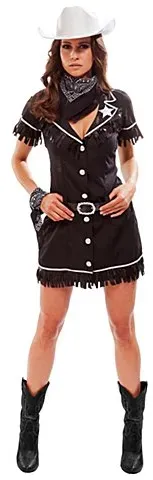 Cowgirl-Kostüm "Hadley", schwarz/silber