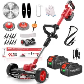 Aorsher Akku Rasentrimmer mit 2× 4000mAh Akkus 21V, 750W Bürstenloser Motor