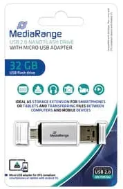 USB Stick 32GB 2.0+MicroUSB MEDIARANGE MR932-2