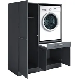 laundreezy Mehrzweckschrank-Set 118 x 162 x 68 cm Grau