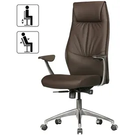 KADIMA DESIGN Chefsessel Echtleder Braun