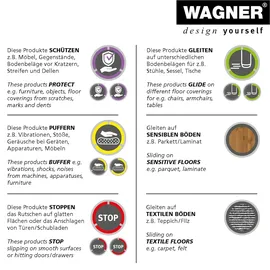 Wagner Kappen-Set EH0555 Ø 15 mm x Ø 17 mm x 19 mm Transparent/Grau 4-tlg.