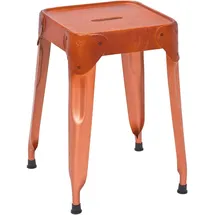 Interlink Hocker 4er-Set Leder 35 x 45 x 35 cm Braun