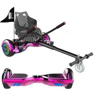 Mega Motion Balance Scooter Kart A03, 6.5" Hoverboards mit Hoverkart Bluetooth Lautsprecher LED-Light