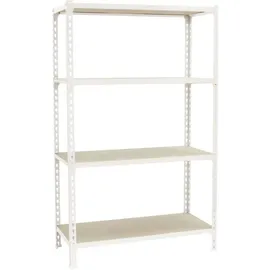 Proregal Schwerlastregal Stahl 150x120x40cm Weiß 4 Fachböden Fachlast 200kg