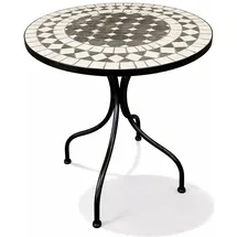 Mojawo Mosaik Tisch Gartentisch Ø 60 x 70 cm Anthrazit/Grau