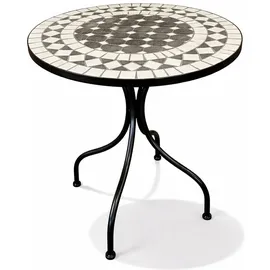 Mojawo Mosaik Tisch Gartentisch Ø 60 x 70 cm Anthrazit/Grau