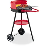 Relaxdays Holzkohlegrill Dreibein Rot Ø 42 cm