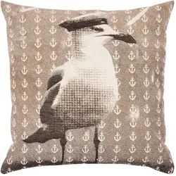 Dekokissen PAD "Captain", beige (natur see, storch), B:45cm L:45cm, Baumwolle, Dekokissen_Sitzkissen_Kissenhüllen, Made in Europe, Kissenhülle ohne Füllung, 1 Stück