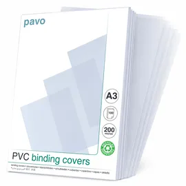 Pavo Einbanddeckel Klarsichtfolie DIN A3 PVC 0,20 mm Transparent 100 St.