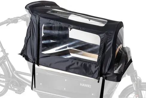 HAWK Regenverdeck für E-Cargo 2.2 Bafang - Schwarz - schwarz