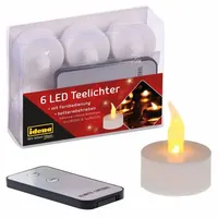 144 LED Teelichter batteriebetrieben mit Fernbedienung Ø4x4,5cm (24x 6 Stück)