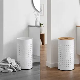 Relaxdays Relaxdays, Wäschekorb mit Deckel, Metall, 50 l,