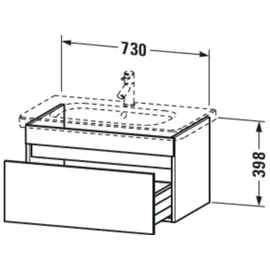 Duravit Waschtischunterschrank 1 Auszug 73 x 39,8 x 44,8 cm Grau