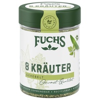 Fuchs Gewürze - 8 Kräuter gerebelt - Kräutermischung für Marinaden, Fischgerichte oder Kräuter-Frischkäse - natürliche Zutaten - 25 g in wiederverwendbarer, recyclebarer Dose