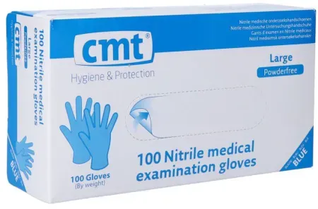 CMT Nitrilhandschuhe Blau Puderfrei L 100 Stück