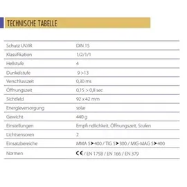 GYS 065048 automatisches Schweißhelm LCD TECHNO 9/13 TRUE COLOR