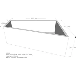 Duschwannenträger für GKI Memo Trapez Ecke rechts rechts 175 × 135 × 45 cm
