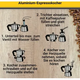 Krüger 513 Alu-Espressokocher 12 Tassen, Aluminium,