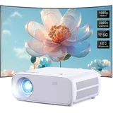 Beamer mit WiFi Bluetooth, Mini Outdoor/Home Video Beamer, Full HD Native 1080P Tragbarer Projektor 4K Heimkino 18000 Lumen, Kompatibel mit iPhone/Android