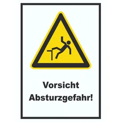 Vorsicht Absturzgefahr  Schild A5 (148x210mm)