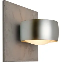 Oligo Grace Unlimited Halogen Wandleuchte - chrom matt, Betonstruktur - Lagerabv... Glasplatte Betonstruktur | chrom matt