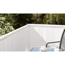 Balkonverkleidung Kunststoff 3 x 1,2 m – Kunststoff Sichtschutzmatte aus PVC, weiß – blickdichte Sichtschutzmatte – Sichtschutz für Balkon
