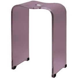 bremermann Duschhocker ergonomisch Acryl mauve-transparent ca. 33 x 27,5 x 48 cm