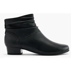 Leder Komfort Stiefelette - Damen - schwarz