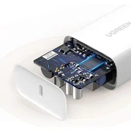 UGREEN Schnelles Usb Typ C Power Delivery Ladegerät 30 W Quick Charge 4.0 Netzteil, weiß