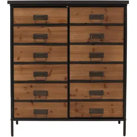 Mendler Apothekerkommode 94 x 80 x 35 cm Braun