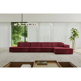 altdecor Ecksofa Ottomane Rechts IREA-L3-v3 412x165x77 cm Bordeauxrot