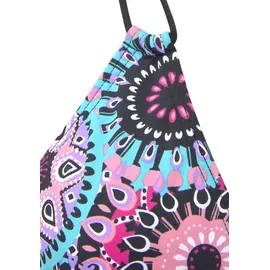 LASCANA Triangel-Bikini, mit kontrastfarbigen Bändern, lila bedruckt, Gr.34 Cup C/D,