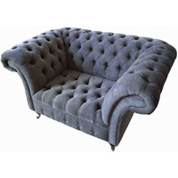 JVmoebel Chesterfield-Sofa, Chesterfield Sofa Elegant Couch Sessel Wohnzimmer Neu grau