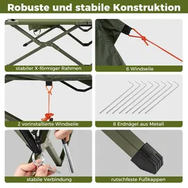 Costway Feldbett mit Zelt Grün