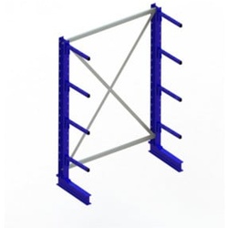Meta Kragarmregal Anbau IPE120 einseitig 2500 x 1000 x 600 mm Enzianblau + 4 Armen je Ständer