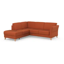 sit&more Ecksofa Visby L-Form, Wahlweise mit Bettfunktion und Stauraum, frei im Raum stellbar orange