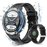 Smartwatch Damen Herren,Smartwatch mit Telefonfunktion,1.52" HD Fitness tracker uhren Pulsmesser Schrittzähler Aktivitätstracker Kompass,IP68-Blau - Blau