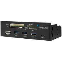 Logilink Multifunktions-Panel SATA Speicherkartenlesegerät, Schwarz