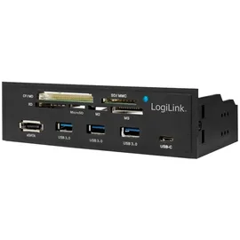 Logilink Multifunktions-Panel SATA Speicherkartenlesegerät, Schwarz