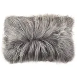 generisch Lammfell Kissenbezug Silber Grau aus echtem Island Lammfell ca. 40 x 60 cm Schaffell Kissen von KUHFELLE online