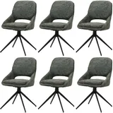 6er-Set Esszimmerstuhl HWC-N73, Stuhl drehbar Auto-Return Stoff Chenille 490g/m2