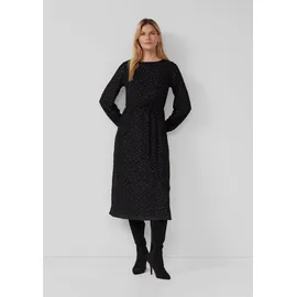s.Oliver Midi-Samtkleid mit U-Boot-Ausschnitt - schwarz - 32