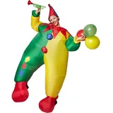 dressforfun Kostüm Selbstaufblasbares Kostüm Clown, Aus sehr leichtem, strapazierfähigem Polyester-Gewebe bunt