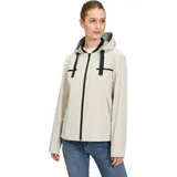 Amber & June Damen Sommerjacke mit Kapuze 34, Grau Beige - 34