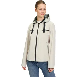 Amber & June Damen Sommerjacke mit Kapuze 34, Grau Beige - 34