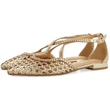 Gioseppo Leskovic Ballerinas aus Leder, Blau, mit Schnürung für Damen, Platinfarben, 37 EU