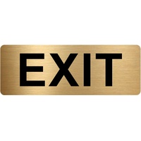 Exit Schild "Exit", gebürstetes Gold, Aluminium, Metall, für Tür, Büro, Geschäft, Lager, Schule, Café, Restaurant, Kneipe, Geschäft, Hotel, Räumlichkeiten