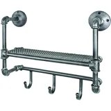 Haku-Möbel HAKU Möbel Wandgarderobe 28815 anthrazit Metall 3 Haken 52,0 x 41,0 cm
